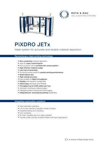 PiXDRO JETx - Roth & Rau AG