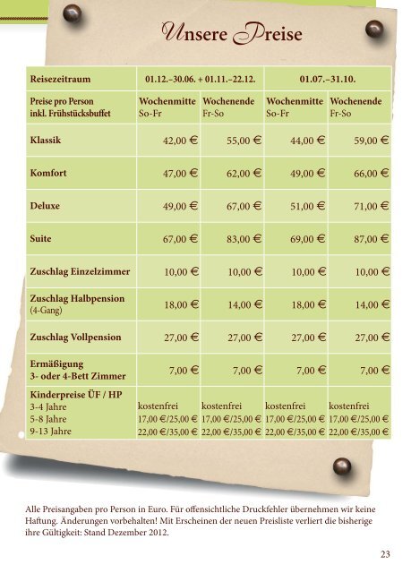 Preise als PDF-Datei - Hotel Zeltinger Hof