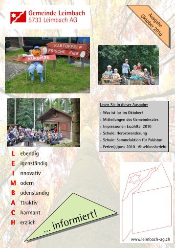 Titelseite Oktober 2010 - Gemeinde Leimbach