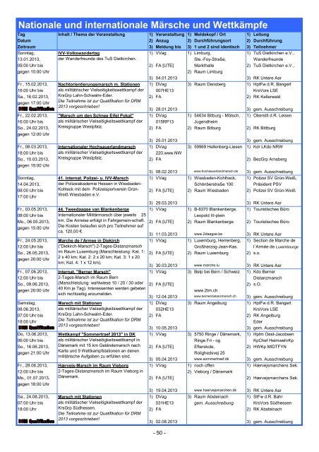 Veranstaltungskalender - Reservistenkameradschaft Limburg