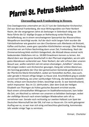 Pfarrbrief der Pfarreien Altomünster – Sielenbach ... - Gratis Webserver