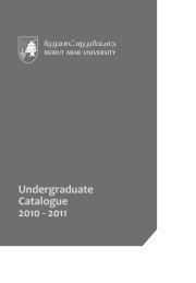 Undergraduate Catalogue 2010 - 2011 - Beirut Arab University