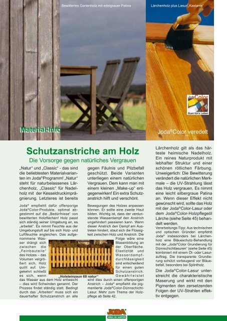 Holz im Garten - Joda