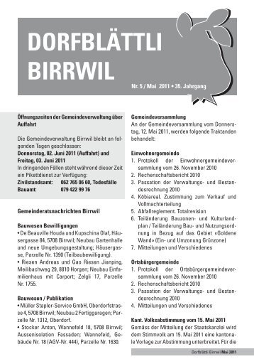 DORFBLÄTTLI BIRRWIL