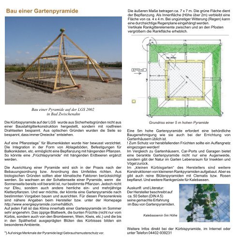 Die Kürbispyramide nach Mossner - Informationen rund um den Kürbis