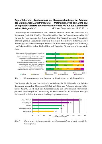 Elektromobilität - Umfrageauswertung der Kommunalumfrage 2010 ...