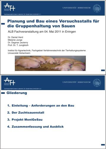 Planung und Bau eines Versuchsstalles für die Gruppenhaltung