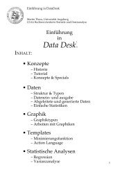 DataDesk - Lehrstuhl für Rechnerorientierte Statistik und ...