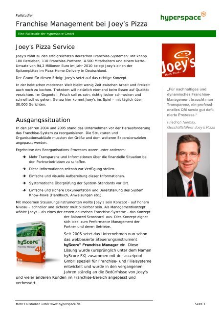Case Study: Franchise Management bei Joey's Pizza - hyperspace