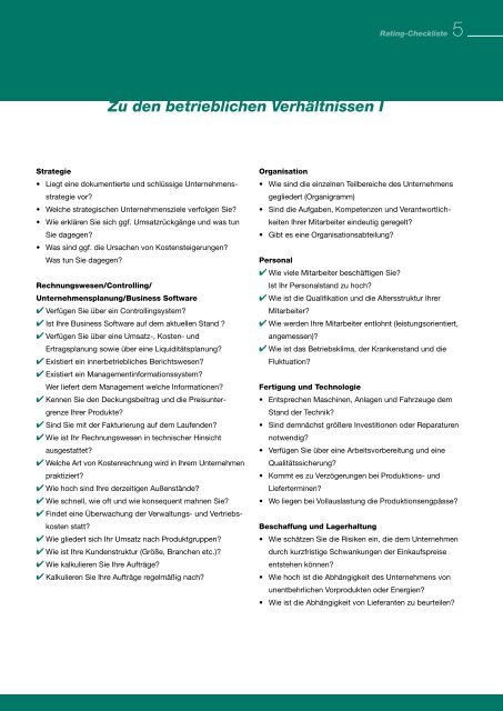 Rating-Checkliste - WEKO INFORMATIK GmbH