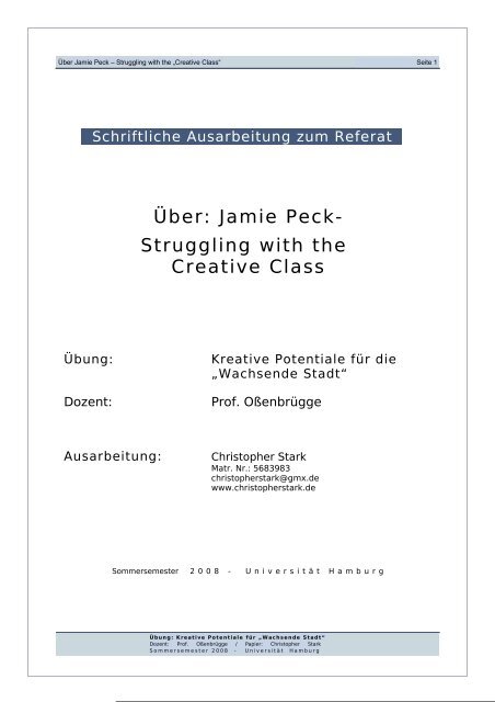 Jamie Peck- Struggling with the Creative Class - ChristopherStark.de