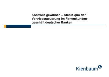 Vertriebssteuerung in Banken 2008 - Kienbaum