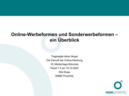 Online-Werbeformen und Sonderwerbeformen – ein Überblick