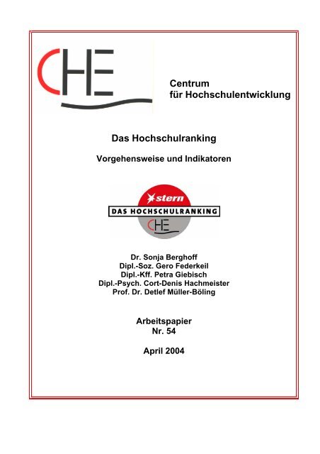 Centrum für Hochschulentwicklung Das ... - CHE Ranking