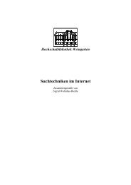 Suchtechniken im Internet - Hochschulbibliothek Weingarten