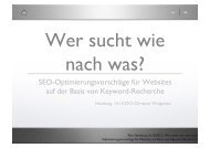 Christine Wolgarten, SEO-Optimierungsvorschläge für Websites