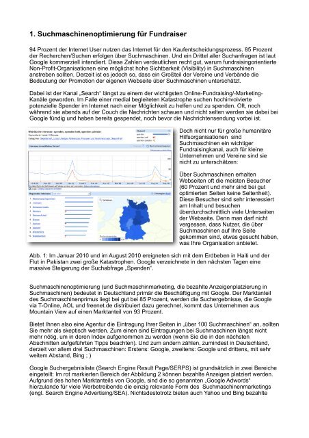 1. Suchmaschinenoptimierung für Fundraiser