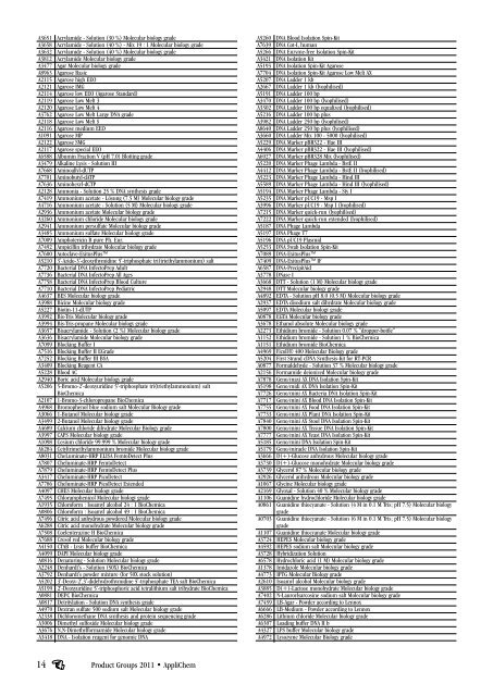 Download complete Product List by Product Groups 2011 - AppliChem