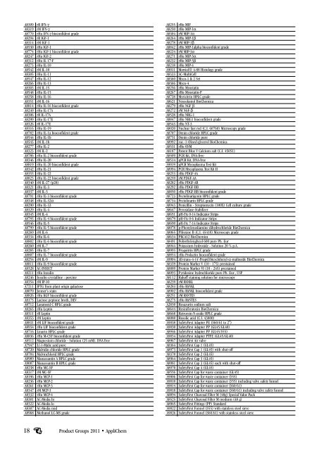 Download complete Product List by Product Groups 2011 - AppliChem