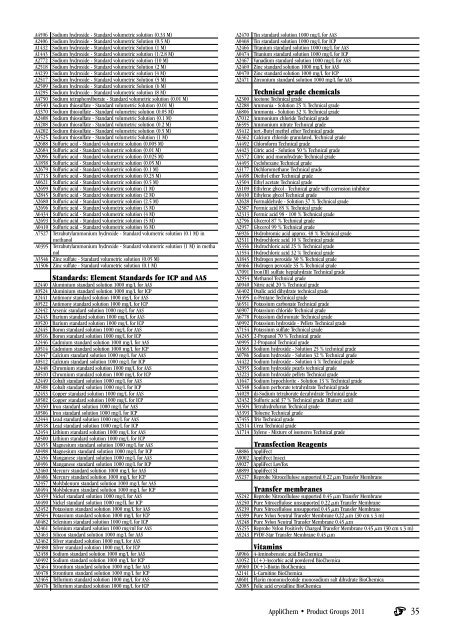 Download complete Product List by Product Groups 2011 - AppliChem