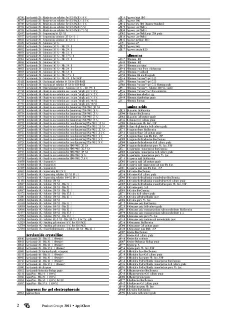 Download complete Product List by Product Groups 2011 - AppliChem