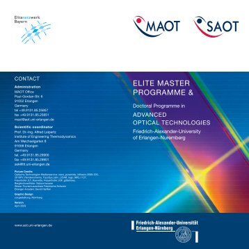 MAOT Brochure - Erlangen Graduate School in Advanced Optical ...