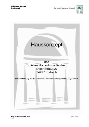 Hauskonzept - Evangelische Altenhilfe Gesundbrunnen