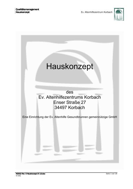 Hauskonzept - Evangelische Altenhilfe Gesundbrunnen