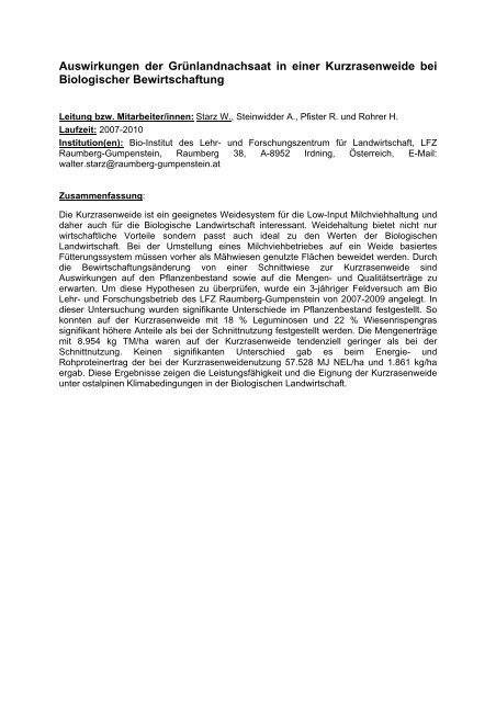 Experimente und Praxisversuche von Biobauern in Österreich