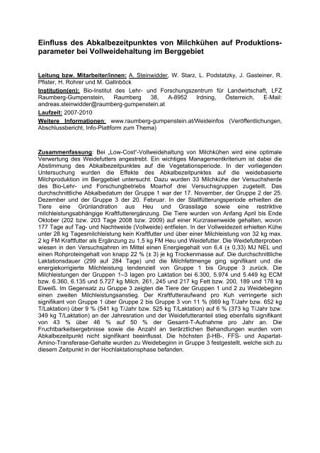 Experimente und Praxisversuche von Biobauern in Österreich