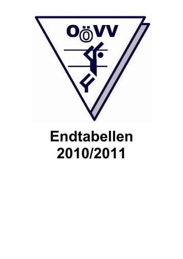 OÖVV Endtabellen 2010-11 - Oberösterreichischer Volleyball Verband