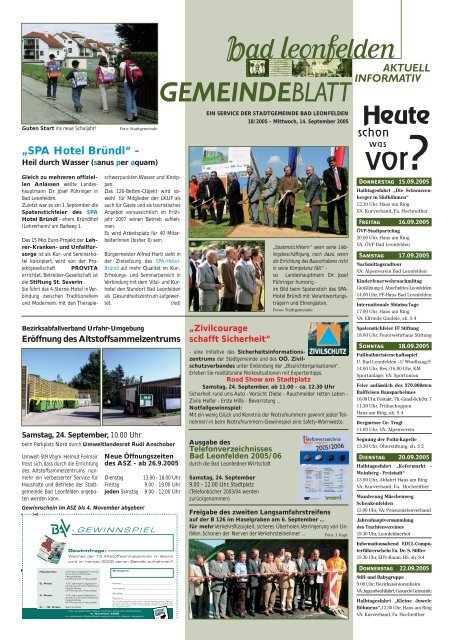 Gemeindeblatt vom 14.09.2005 - Bad Leonfelden