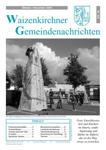 Waizenkirchner Gemeindenachrichten Nr. 222 (0 ... - Waizenkirchen