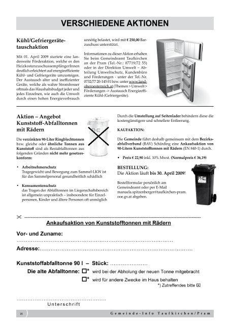 Gemeinde Info Folge 1/2009 - Taufkirchen an der Pram