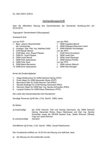 Protokoll vom 29.03.2012 (194 KB) - .PDF - in der Gemeinde ...