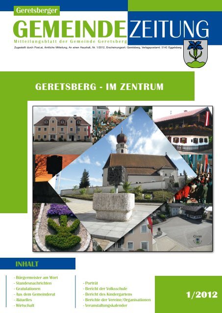 Gemeindezeitung 1/2012 (4,37 MB) - Gemeinde Geretsberg