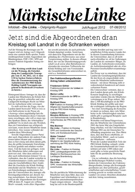 Ausgabe Juli/August - DIE LINKE. Ostprignitz-Ruppin