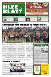 Gymnasium wird Hannover 96-Partnerschule - Kleeblatt