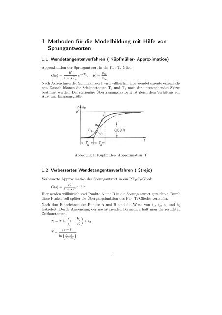 1 Methoden für die Modellbildung mit Hilfe von Sprungantworten