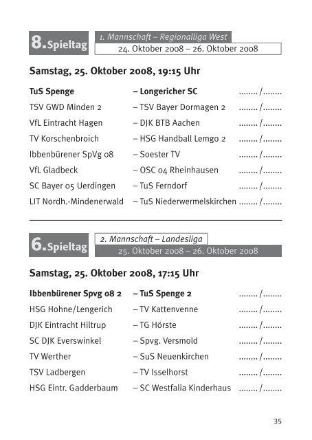 Handball-Regionalliga West - TuS Spenge Handball