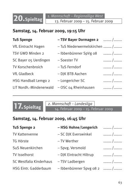 Handball-Regionalliga West - TuS Spenge Handball