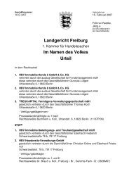 Landgericht Freiburg Im Namen des Volkes Urteil - Treukapital GmbH