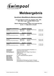 Meldeergebnis - SG-Dortmund Master Schwimmen.