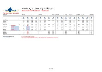 Hamburg – Lüneburg – Uelzen - Metronom