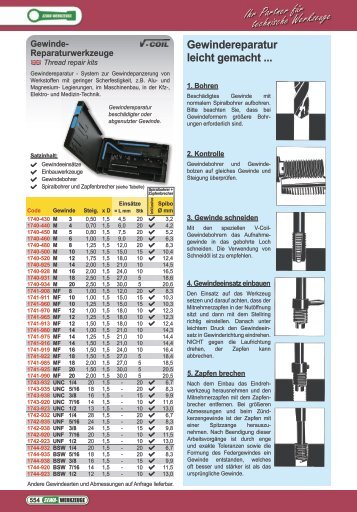 Gewindereparatur leicht gemacht - SEWA-WERKZEUGE GmbH