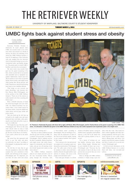 UMBC fights back against student stress and obesity