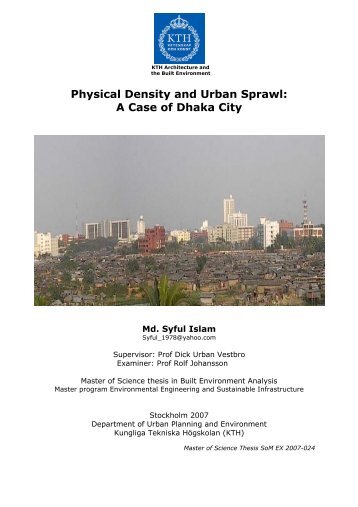 Physical Density and Urban Sprawl: A Case of Dhaka City - KTH