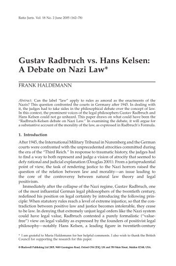 Gustav Radbruch vs. Hans Kelsen - Derecho Penal en la Red