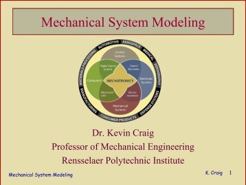 Modeling of Mechanical Systems - Mechatronics