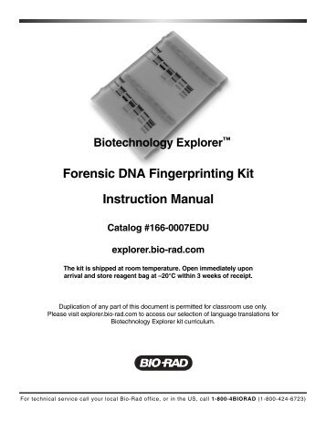 Forensic DNA Fingerprinting Kit Instruction Manual - UCLA Student ...